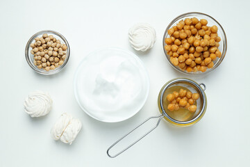 Aquafaba, concept of vegan food and cuisine