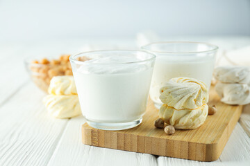 Aquafaba, concept of vegan food and cuisine