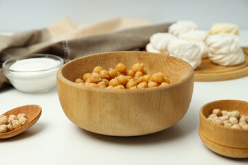 Aquafaba, concept of vegan food and cuisine