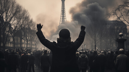 demonstration in Paris - obrazy, fototapety, plakaty