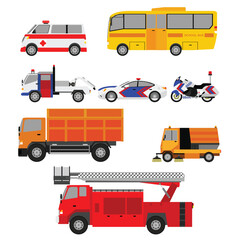 flat vector illustration design of emergency vehicle in the world