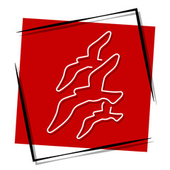 birds red banner in frame. Vector illustration.