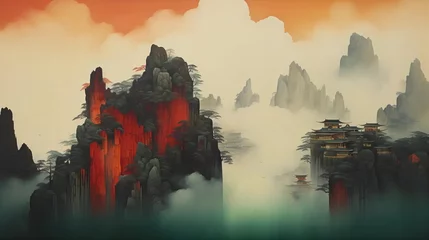 Wandaufkleber Oriental landscape © 鸽 石