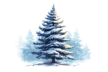 Snow Covered Christmas Pine Tree 