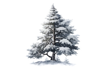 Snow Covered Christmas Pine Tree 