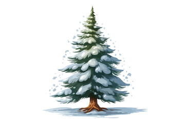 Fototapeta premium Snow Covered Christmas Pine Tree 