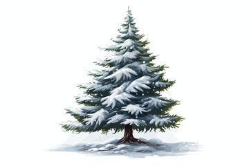 Snow Covered Christmas Pine Tree 