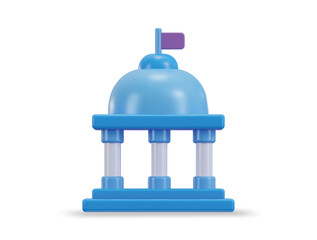 Fototapeta premium Government city hall building concept of bank or school symbol 3d vector icon
