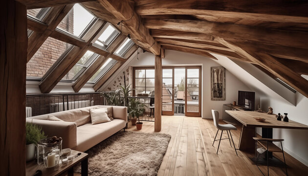 Scandinavian-style attic renovation windows