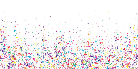 Flying latin letters. Colorful childish scattered