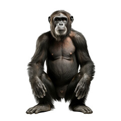 Monky isolated on transparent background generative ai 