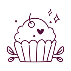 Vector cake dessert doodle coloring book with vector for kids