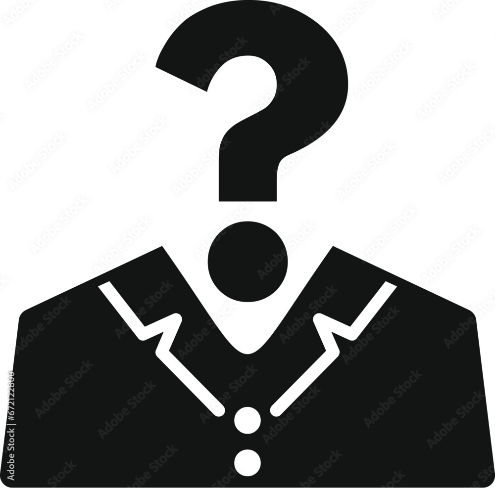 Poster anonymous agent icon simple vector. person user. avatar face work