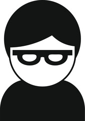 Hidden avatar icon simple vector. Mark person customer. Head individual