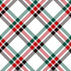 Tartan seamless pattern, red and green can be used in fashion decoration design. Bedding, curtains, tablecloths
