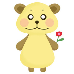 teddy bear with flower