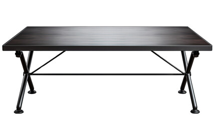 Sleek Metal Studio Table Isolated on Transparent or White Background, PNG