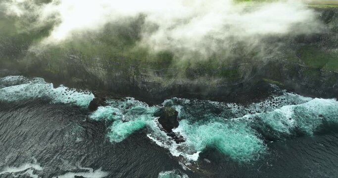 Morning view of Cliffs of Moher in 4k