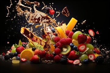 Fresh fruits illustration