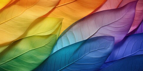 rainbow leaf texture background, abstract