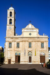 the square in front of the Orthodox cathedral in the city of Chania on the island of Crete