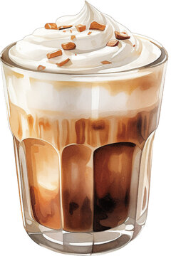 latte watercolor vector
