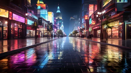 Fototapete Rund A night of the neon street © Alex Bur