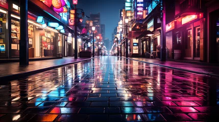 Fotobehang A night of the neon street © Alex Bur