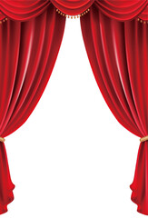 Obraz premium Red curtain illustration with a transparent background