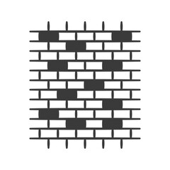 Brick wall glyph icon isolated on white background.Vector illustration.