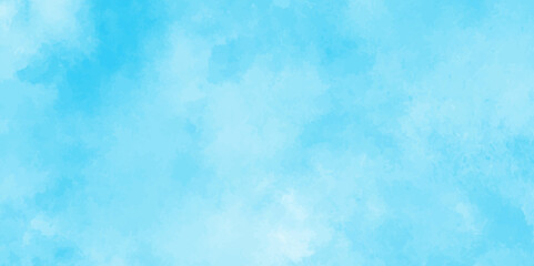 Defocused and blurry wet ink effect sky blue color watercolor background, blurred and grainy Blue powder explosion on white background, Fluffy, puffy, fresh and shiny clouds on a windy sky.