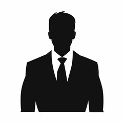 Businessman black icon on white background. Businessman silhouette - obrazy, fototapety, plakaty