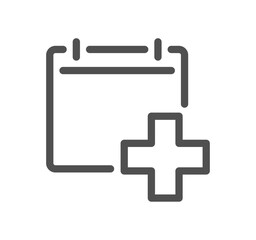 Hospital and medical care related icon outline and linear vector.