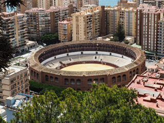 Aerial view of Malaga bullring - Spain