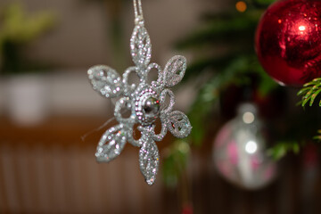 Ornaments on a christmas tree in Liechtenstein