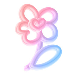 Obraz premium Valentine 3d element with transparent background. PNG no background object.