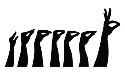 success hands vector.