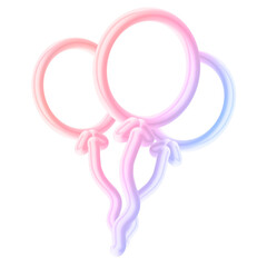 Valentine 3d element with transparent background. PNG no background object.