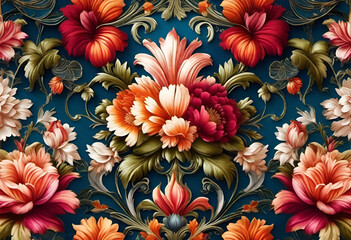 floral fabric background in simple style