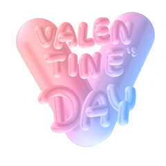 Valentine 3d element with transparent background. PNG no background object.
