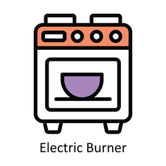 Electric Burner vector Filled outline Design illustration. Symbol on White background EPS 10 File