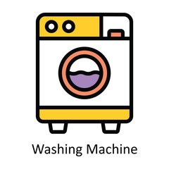 Washing Machine vector Filled outline Design illustration. Symbol on White background EPS 10 File