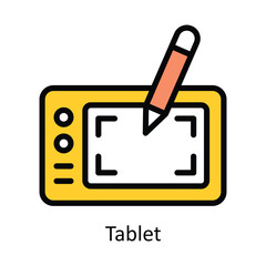 Tablet  vector Filled outline Design illustration. Symbol on White background EPS 10 File