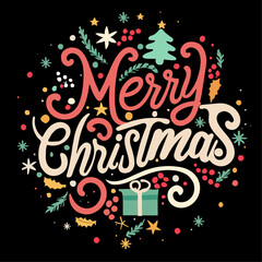 Obraz premium Christmas typography t shirt design, marry christmas typhography tshirt design, tee print, t-shirt design, christmas Joy, jesus