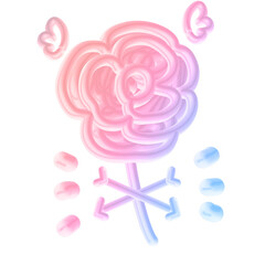 Valentine 3d element with transparent background. PNG no background object.