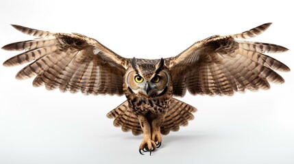 owl in flight. owl. owl flying with wings spread. owl still. brown owl. owl