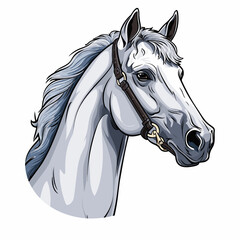 Horse hand-drawn illustration. Horse. Vector doodle style cartoon illustration