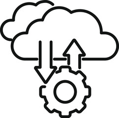 Cloud data realization icon outline vector. Vision business. People balance mind