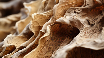 Close up view of the structure of a mushroom. Abstract background.
