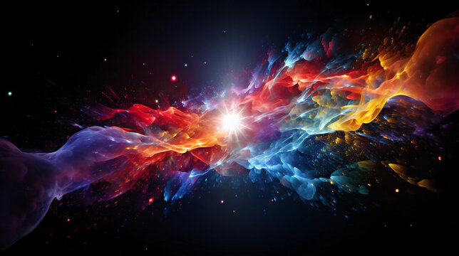 A Vibrant Rainbow-Colored Nebula Backdrop